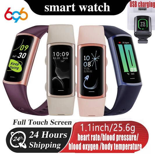 AMOLED Smart Watch Women Heart Rate Blood Oxygen Sleep Fitness Tracker Waterproof 20+Sports Modes Smartwatch Men For IOS Android