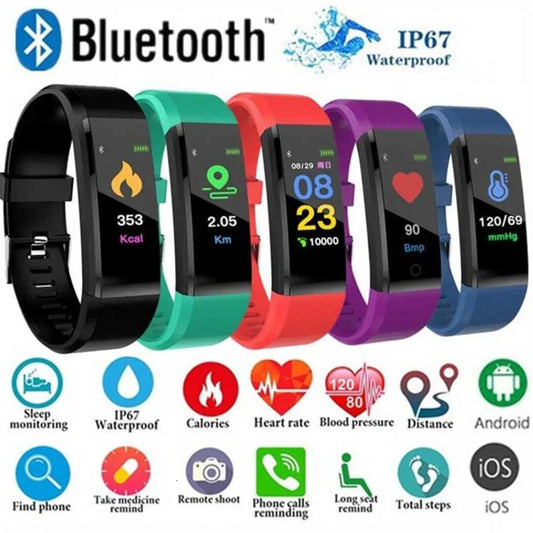 115plus Fit pro Smartwatch Sport Waterproof Smart Watch Men Women Fitness Bracelet Heart Rate Blood Pressure Clock Pedometer