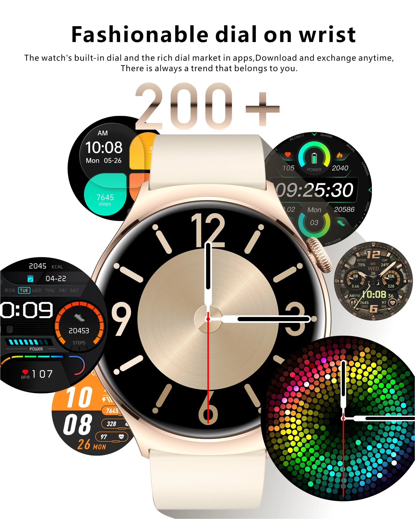 2024 Real AMOLED Smart Watch Men Women 1.43 inch 1ATM Waterproof Sports Watch Screen Always Show Time Voice Calling Smartwatch