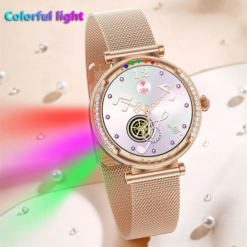 2024 Bluetooth Call Smart Watch Women Custom Dial Smartwatch For Android IOS Waterproof Music Watches Full Touch Bracelet Clock