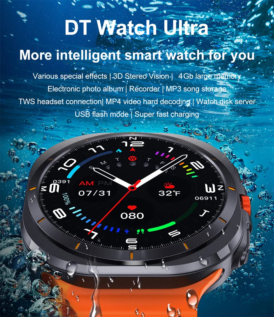 For Samsung Galaxy Watch Ultra New Smart Watch 2024 Bluetooth Call 4GB Memory Offline Music Video Playback Smartwatch men Women