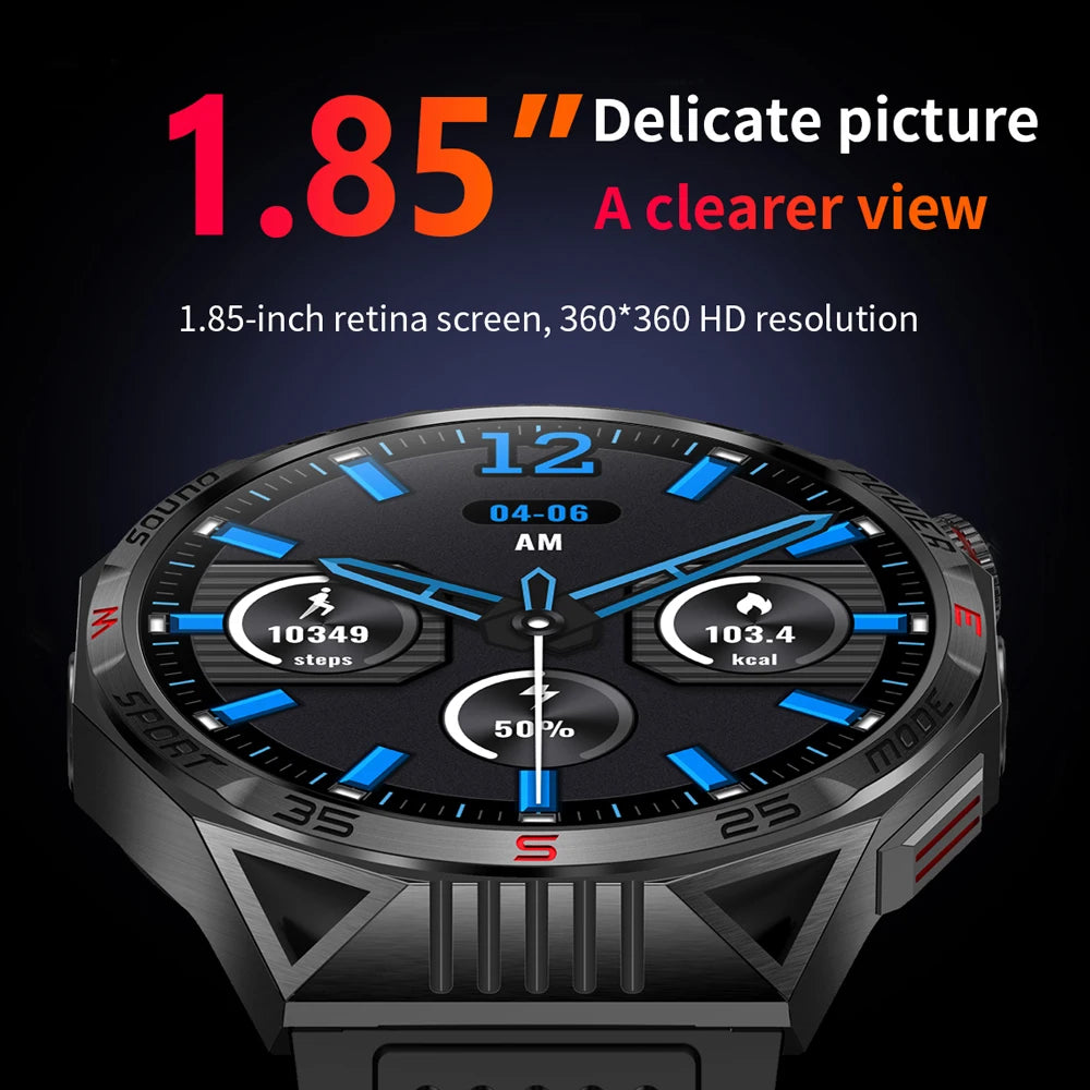 For Huawei Xiaomi New Smart Watch Men 1.85 inch LED Flashlight Infrared Laser Watches Heart Rate Bluetooth Call SmartWatch 2024