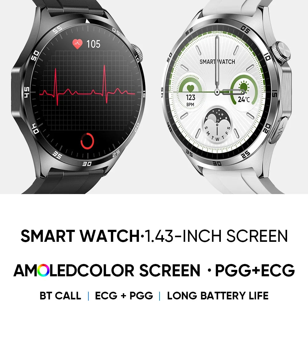 2024 New Men Blood Sugar Smartwatch Laser Treatment Blood Lipid Uric Acid Blood Sugar Fitness Tracker Bluetooth Call Smart Watch