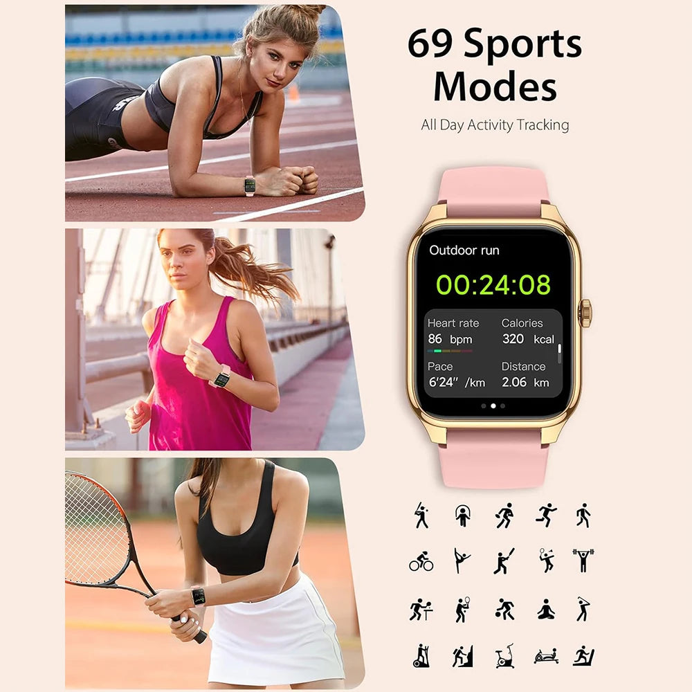 IUTECH P88 2024 Smart Watch 1.78"AMOLED Touch Screen Bluetooth Call Watches Sports Fitness Electronic Smartwatch for Men Women