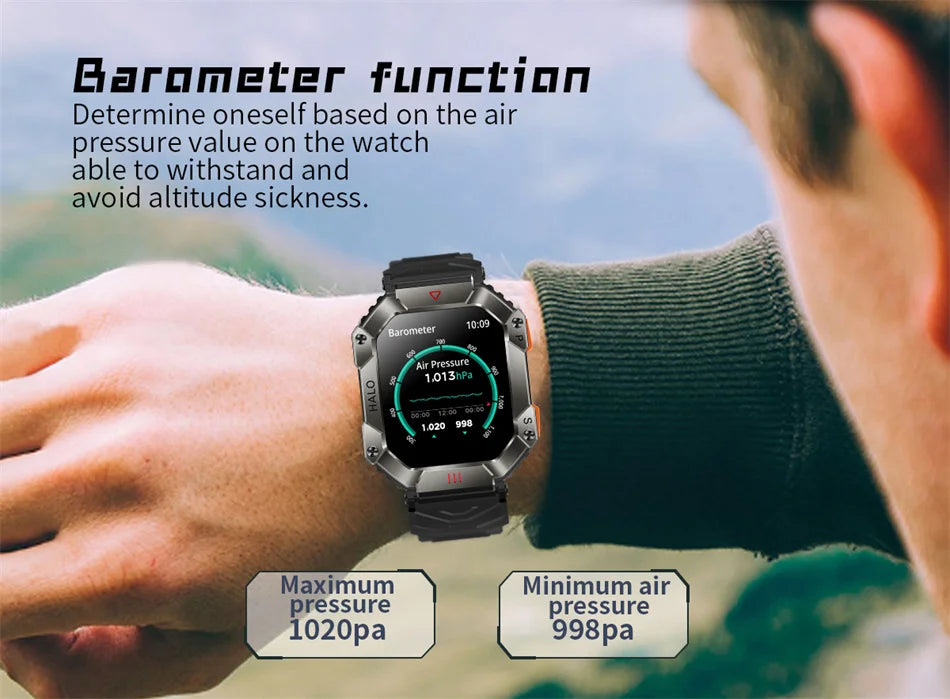 2024 New Military GPS Outdoor Sport Track Smart Watch Men 620mAh Ultra Long Standby Compass Bluetooth Call Waterproof Smartwatch