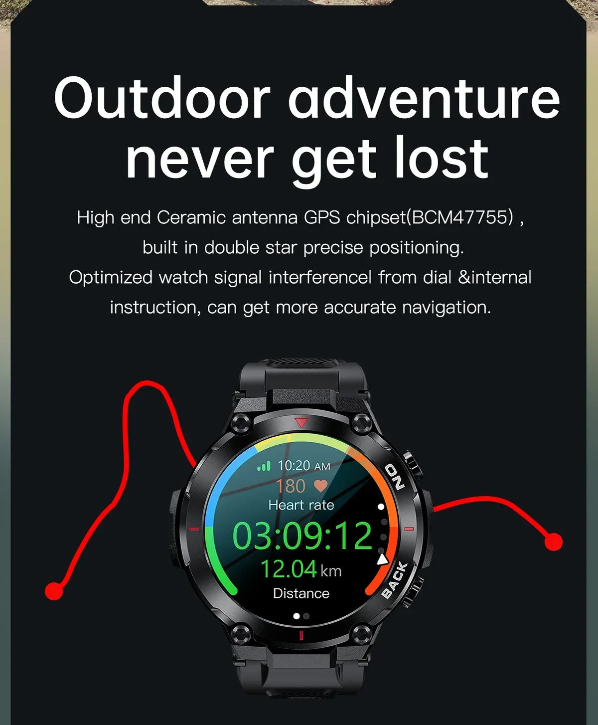 New 2024 GPS Smart Watch Men Outdoor Sport Waterproof Smartwatches Fitness Modes Bracelet Blood Pressure 480mAh Battery Watches