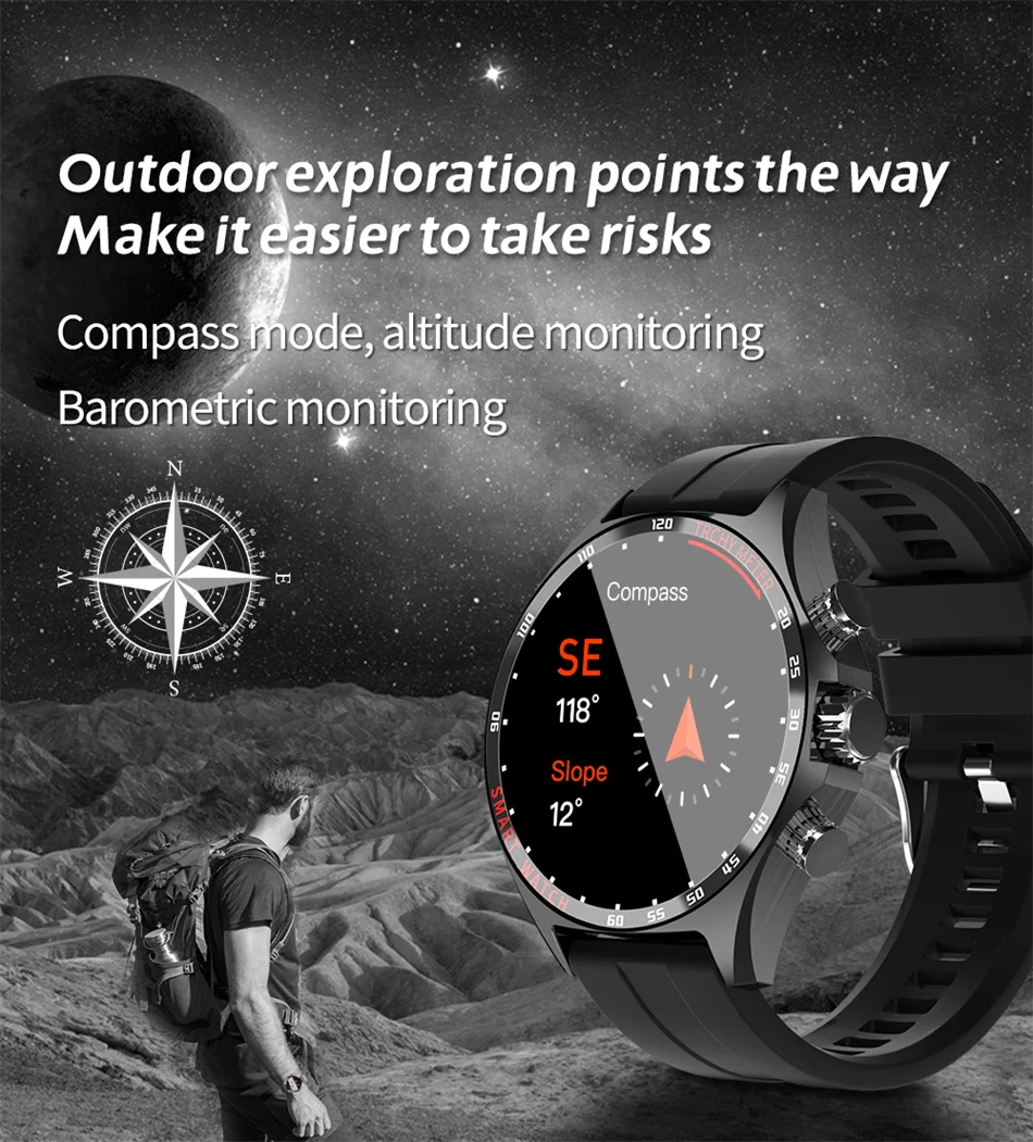 2024 New Outdoor Sports GPS Smart Watch Men Bluetooth Call Smartwatch NFC Health Monitoring Compass IP68 Waterproof Watches Men