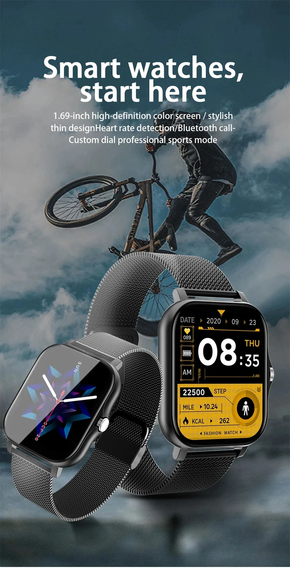 Smart Watch For Men Women Gift Full Touch Screen Sport Fitness Watches Bluetooth Calls Digital Smartwatch Wristwatch 2024 NEW