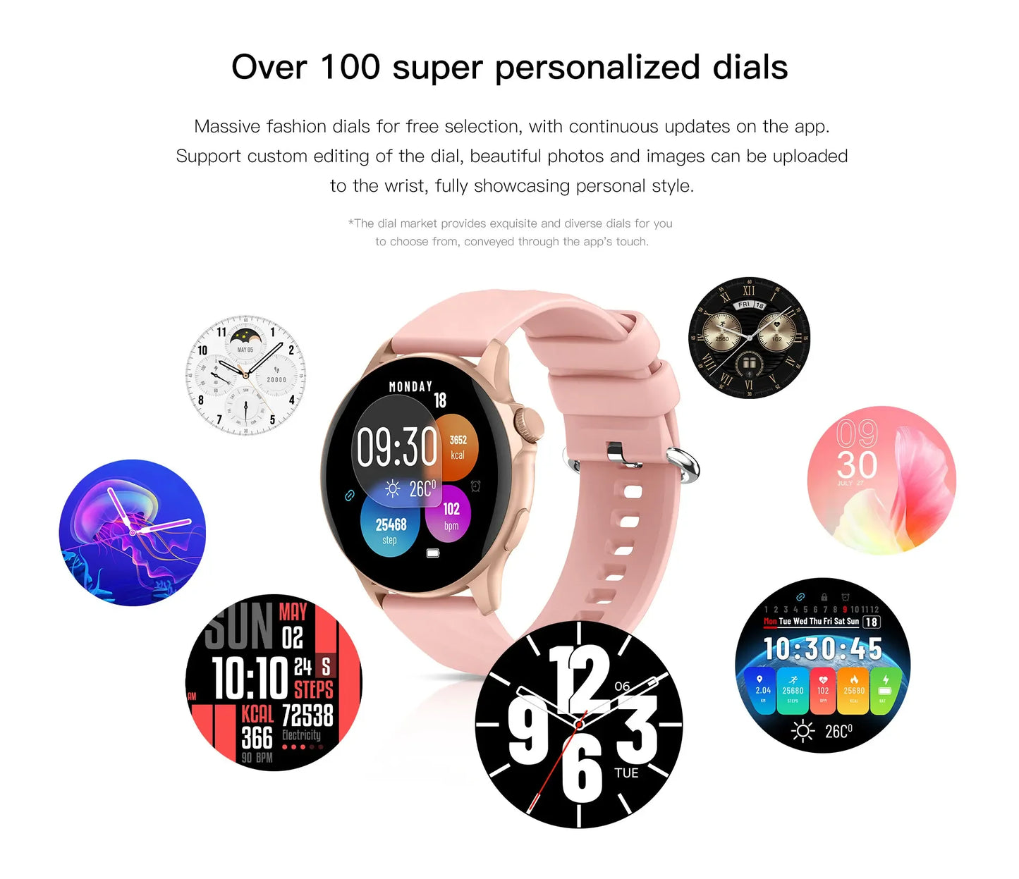 2024 Popular Round Screen Smart Watch Latest Design for Men Women Health Sports Couple Watch reloj hombre Digital Watch