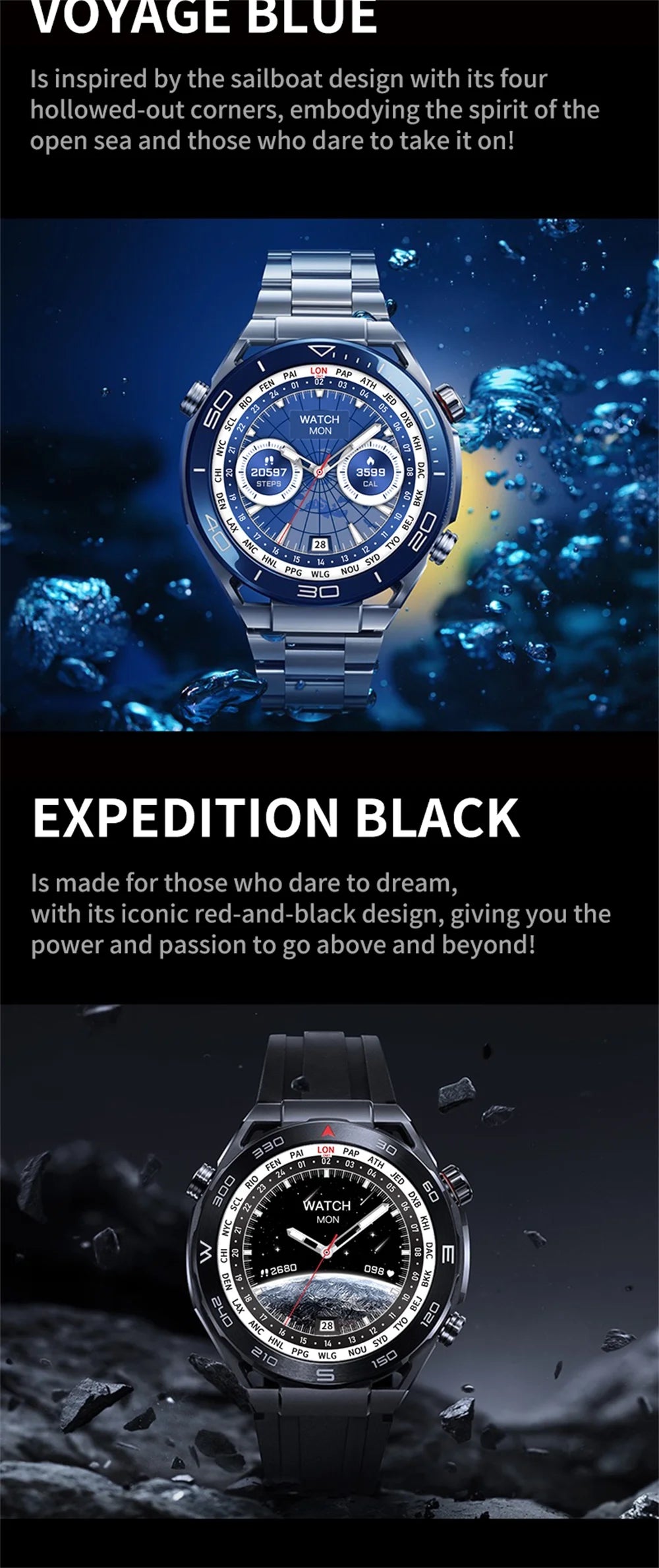 2024 New Blue Tooth Call Men Smart Watch Compass Recording Local Music Playing Bracelet Sports Fitness NFC Waterproof Smartwatch