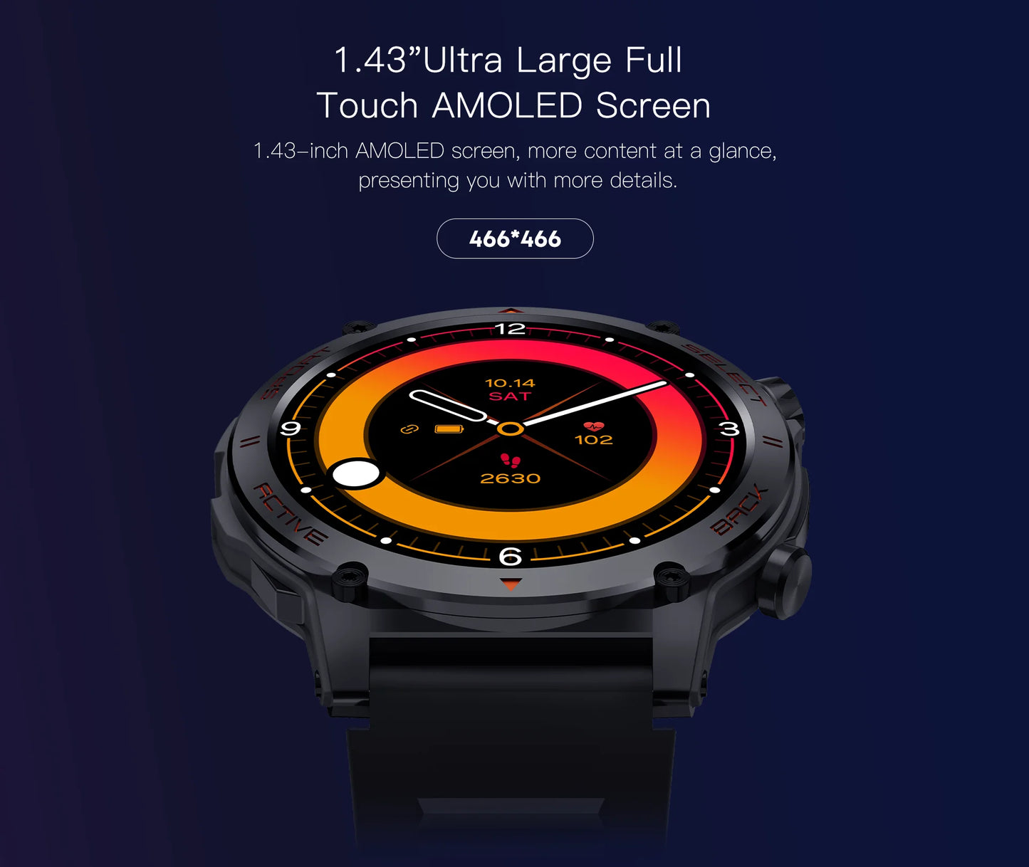 LIGE Smart Watch Men 466*466 AMOLED Full Touch Screen Bluetooth Call Sports Fitness Heart Rate Health Monitoring Smartwatch 2024