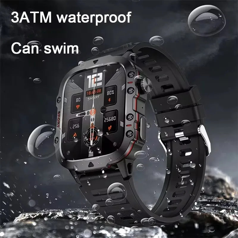 2024 New For Xiaomi Military Smart Watch Men IP68 5ATM Outdoor Sports Fitness Tracker Health Monitor 1.96" BT Call Smartwatch ﻿