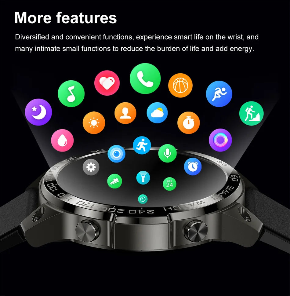 Chibear 2024 New Men's Women's Smart Watch AMOLED Screen Always Display Time Siri Voice Assistant Bluetooth Call Smartwatch Men