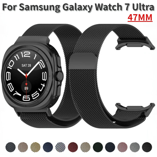 Milanese Loop Strap for Samsung Galaxy Watch 7 Ultra 47mm Stainless Steel No Gaps Magnetic Bracelet Galaxy Watch 7 Ultra 47 band