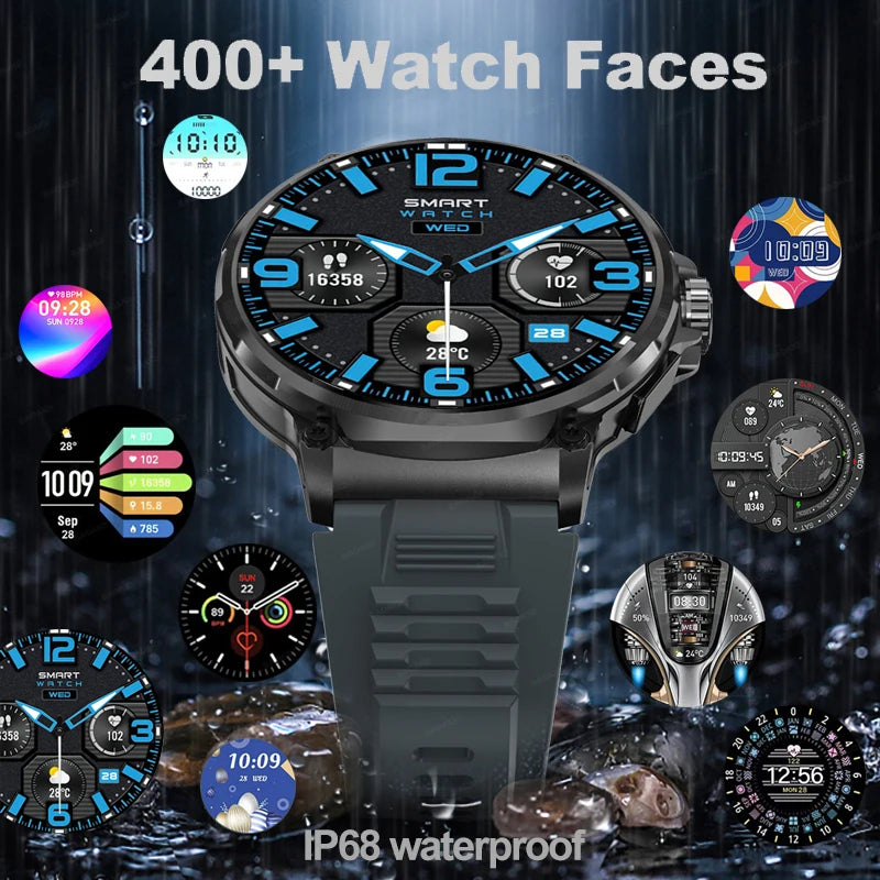 2024 New 1.85" Ultra HD Bluetooth Call Smart Watch Men GPS Track 710mAH Battery 400+Dial Waterproof Smartwatch For Huawei Xiaomi