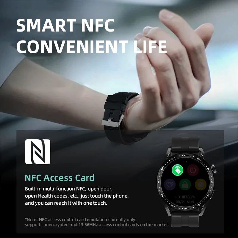 2024 Smart Watch Full Screen NFC Bluetooth Call Heart Rate Monitor Sport Wireless Charger Men Women Smartwatch for iOS Android