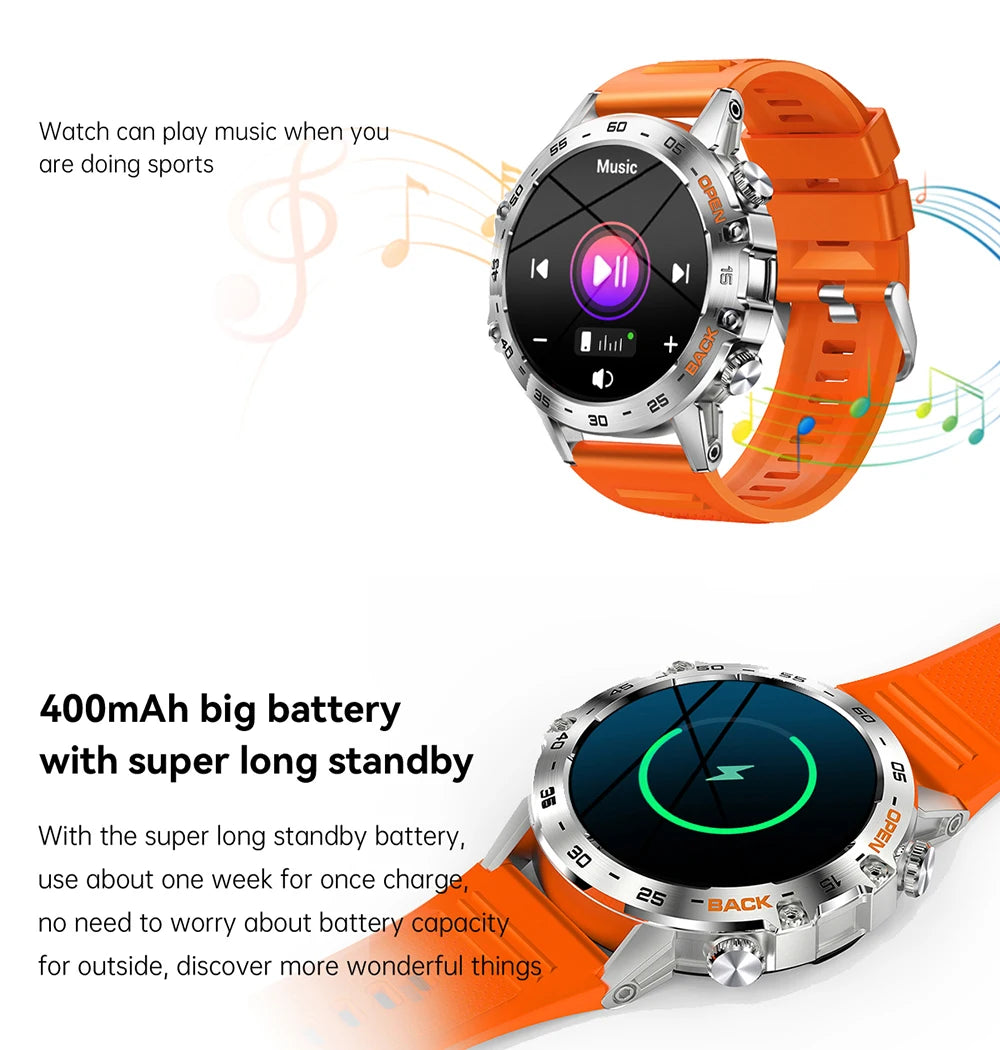 MEVADEN Steel 1.39 Bluetooth Call Smart Watch Men Sports Fitness Tracker Watches IP67 Waterproof Smartwatch for Android IOS K52