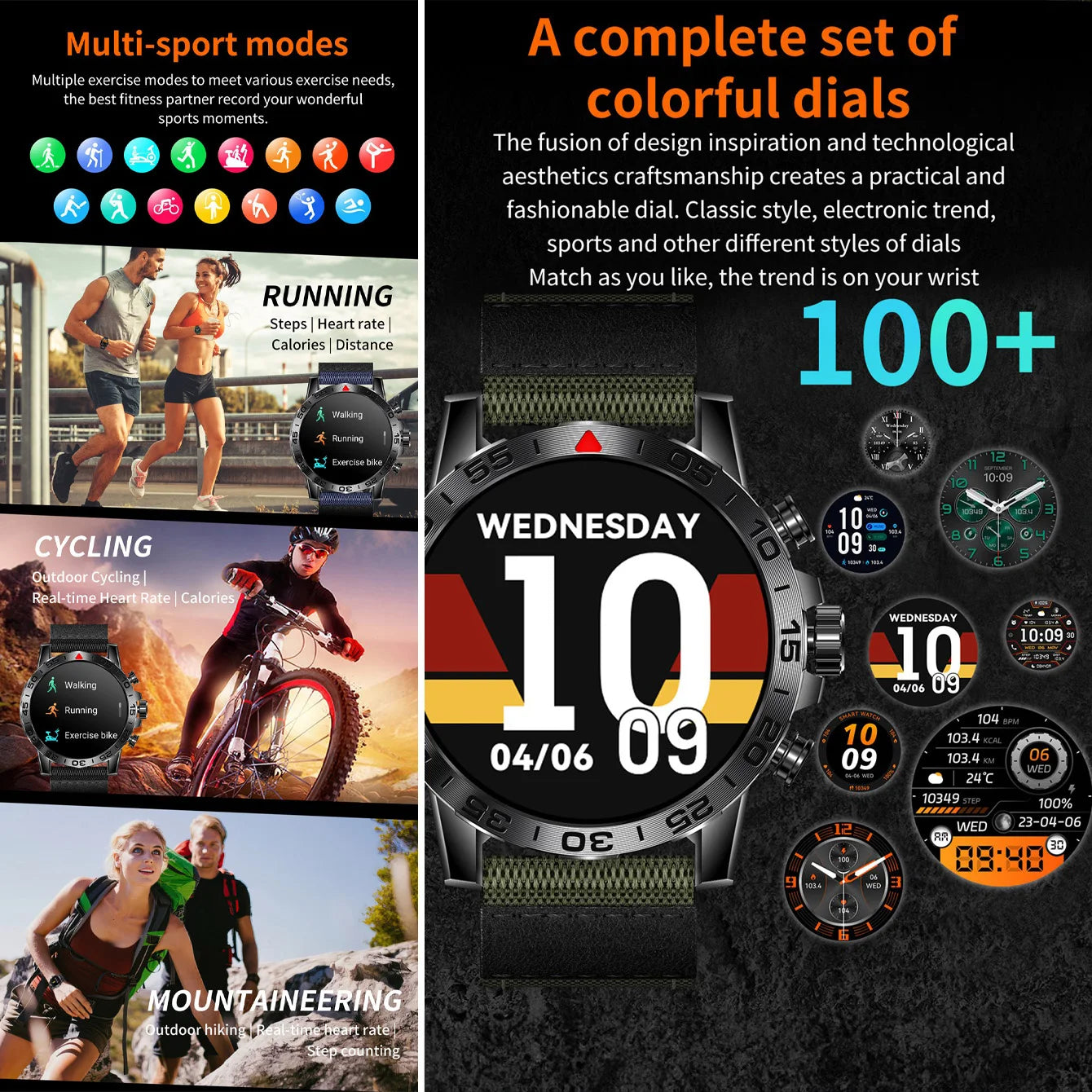 2024 Outdoor Smartwatch Remote Camera Control Sports Bt Call Multi-Sport Mode Rugged Military Smart Watch For Men