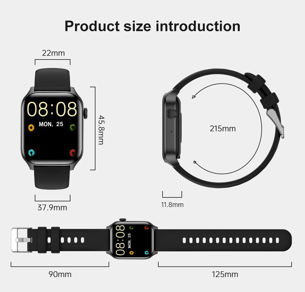 2024 New For Xiaomi Men Smartwatch Bluetooth Call Waterproof Heart Rate Blood Sugar Sport Track Women Smartwatch For Android IOS