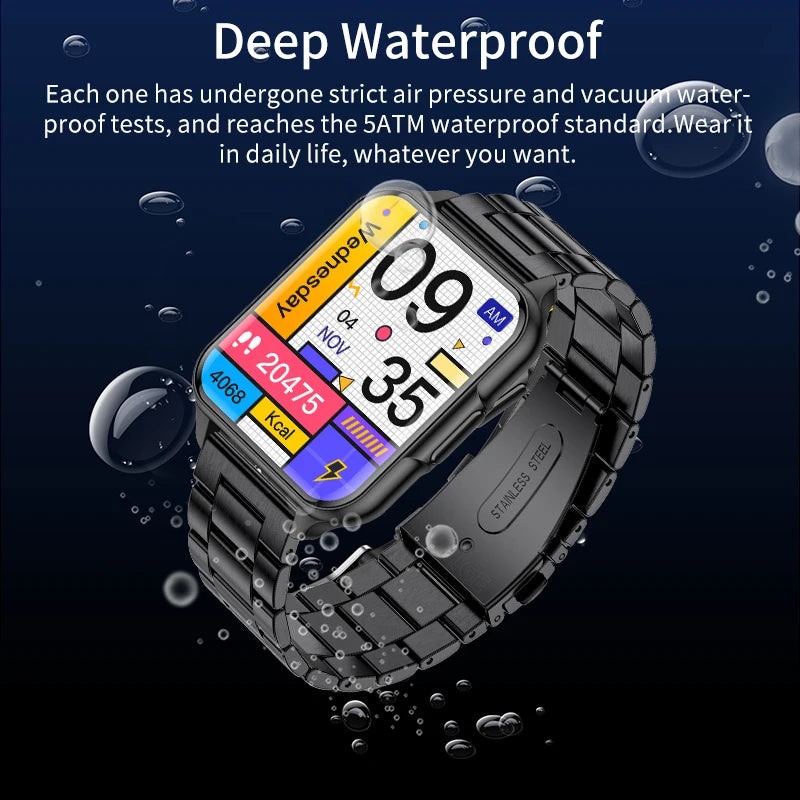 2024  New Smart Watch Body Temperature Flashlight Call Reminder Smartwatch Custom Wallpaper Sports Fitness fashion Watch For Men