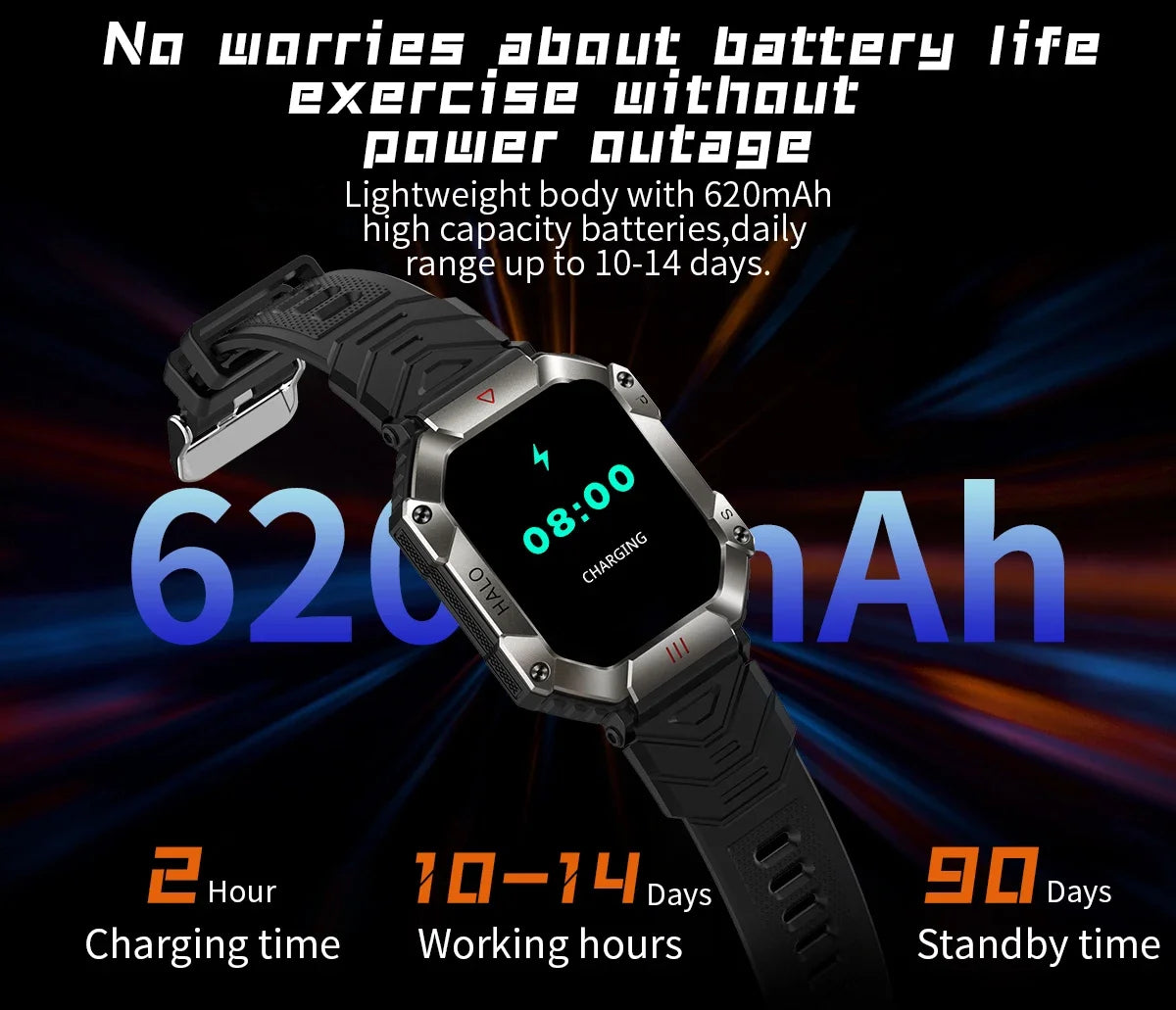 2024 Men Smart Watch For Android IOS Fitness Watches Ip68 Waterproof Military Healthy Monitor AI Voice Bluetooth Call Smartwatch