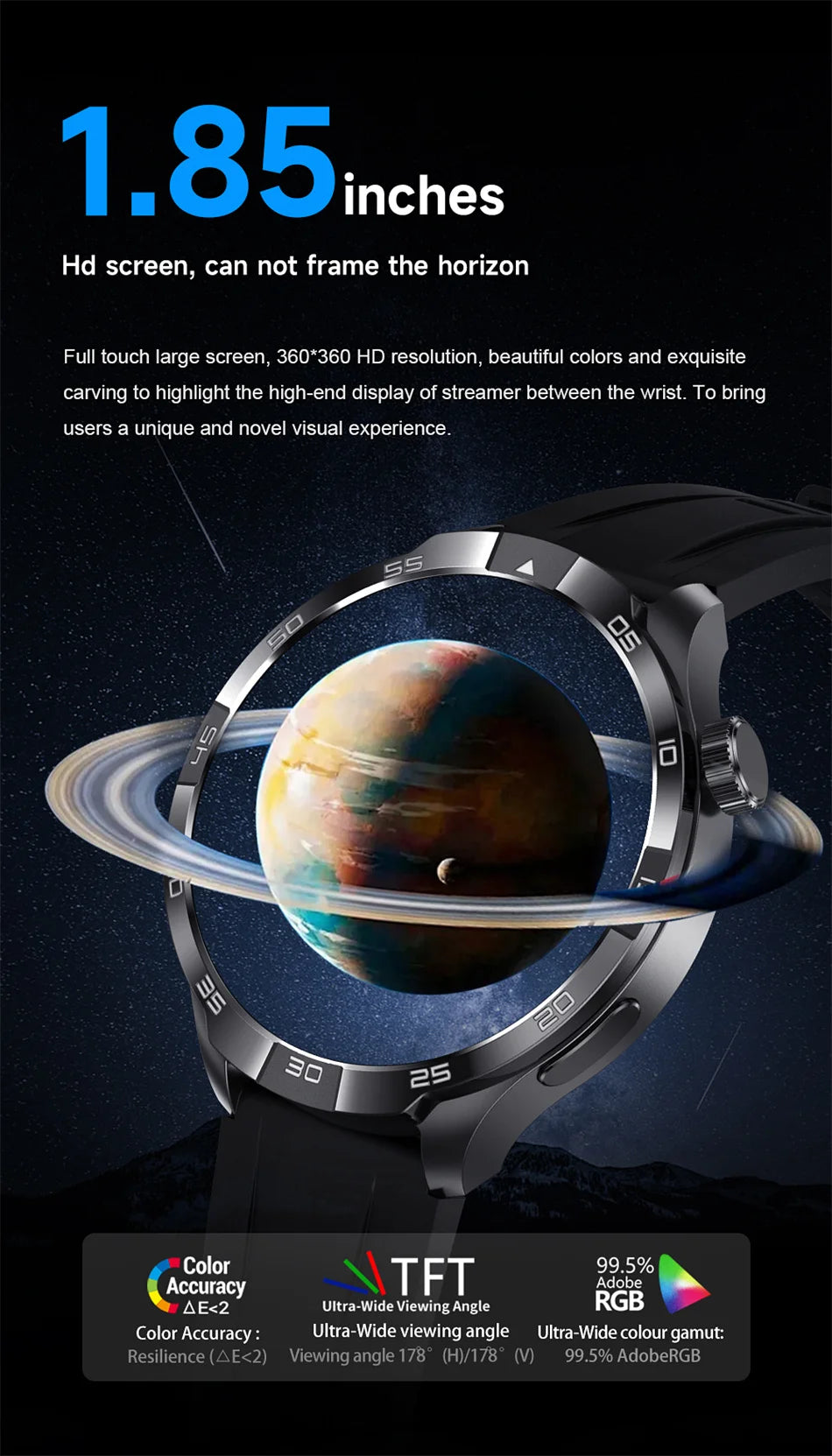 For HUAWEI Sports Waterproof Smart Bracelet Men Watch GPS NFC Compass 1.85 inch AMOLED Screen Bluetooth Call Smartwatch 2024 New