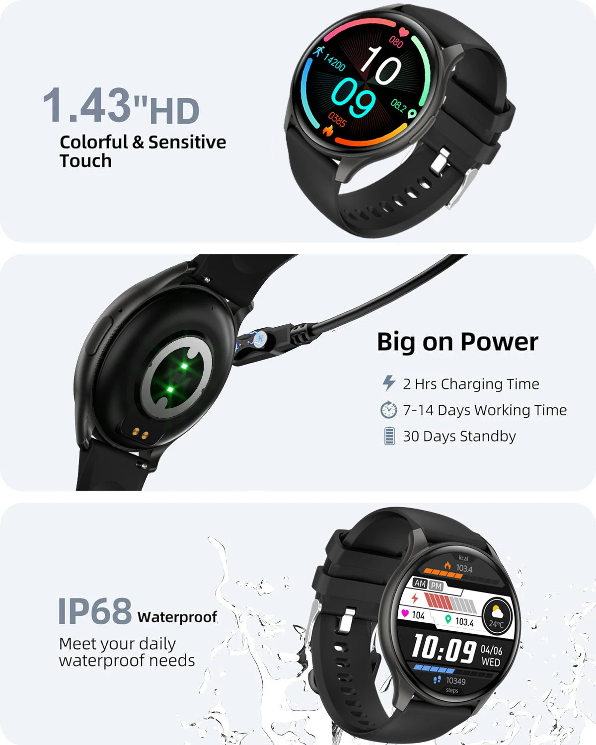 2024 True AMOLED Smart Watch Ladies Screen Always Show Time 466*466 HD Health Tracker Voice Calling Smartwatch Women For Xiaomi