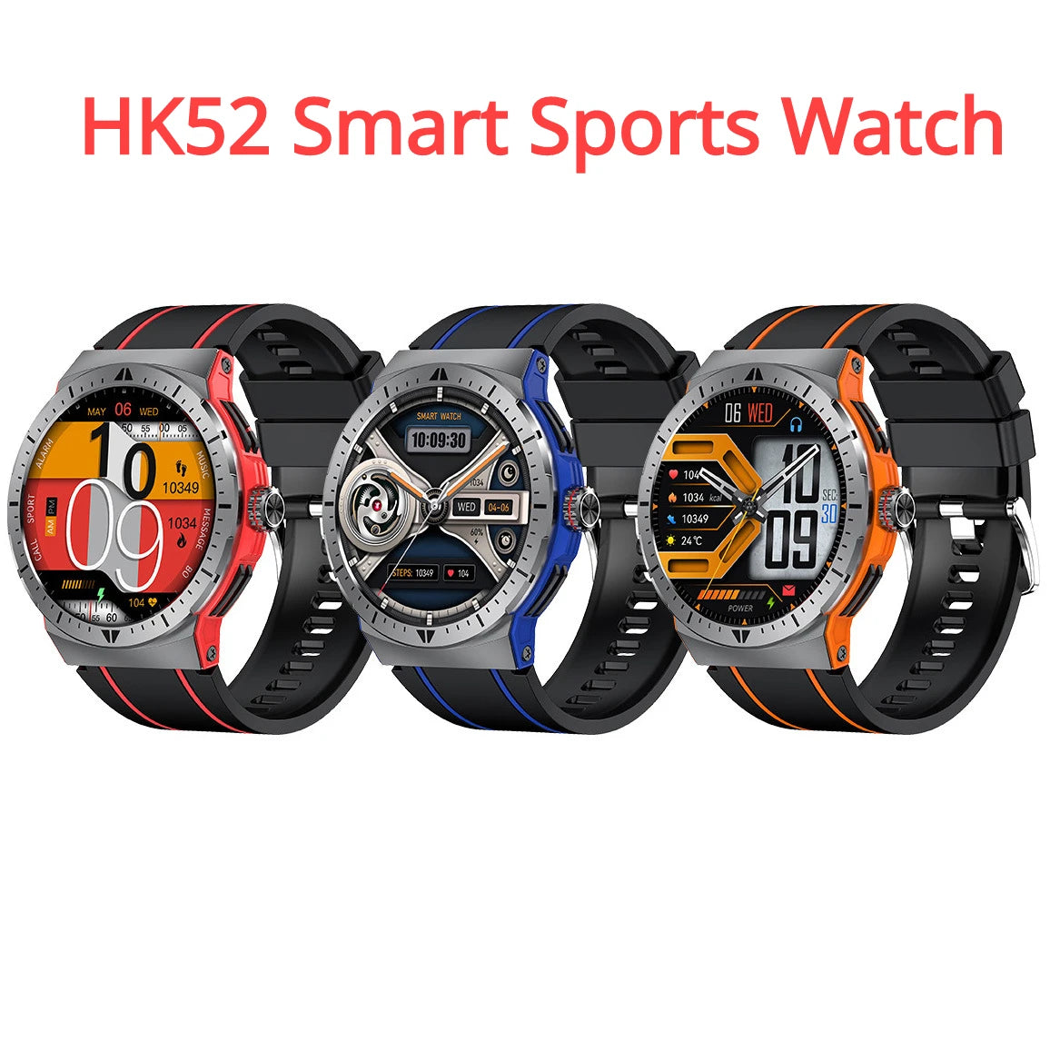 2024 HK52 Smart watch Amoled Large Screen OutdoorBT Call AI Voice fitness tracker Smartwatch Call Reminder for men women