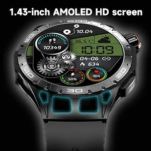 Smart Watch for men Bluetooth Call Waterproof Fitness Sports Women Smart Watches 2024, 1.43 Inch AMOLED, 400mAh For Android IOS