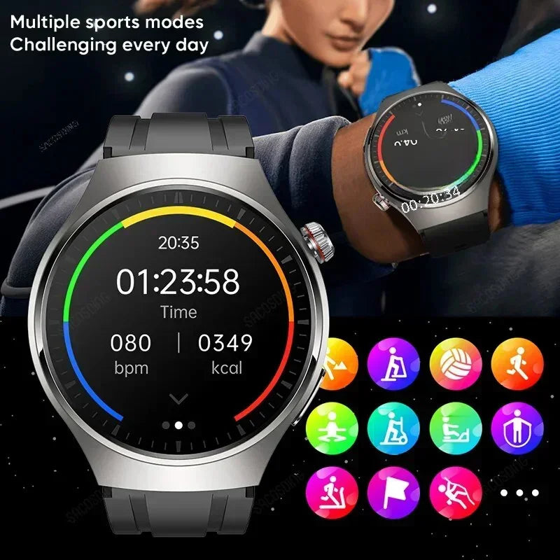 2024 Laser Treatment Three High Smart Watch Men ECG PPG Body Temperature Blood Sugar Health Tracker Bluetooth Call Smartwatch