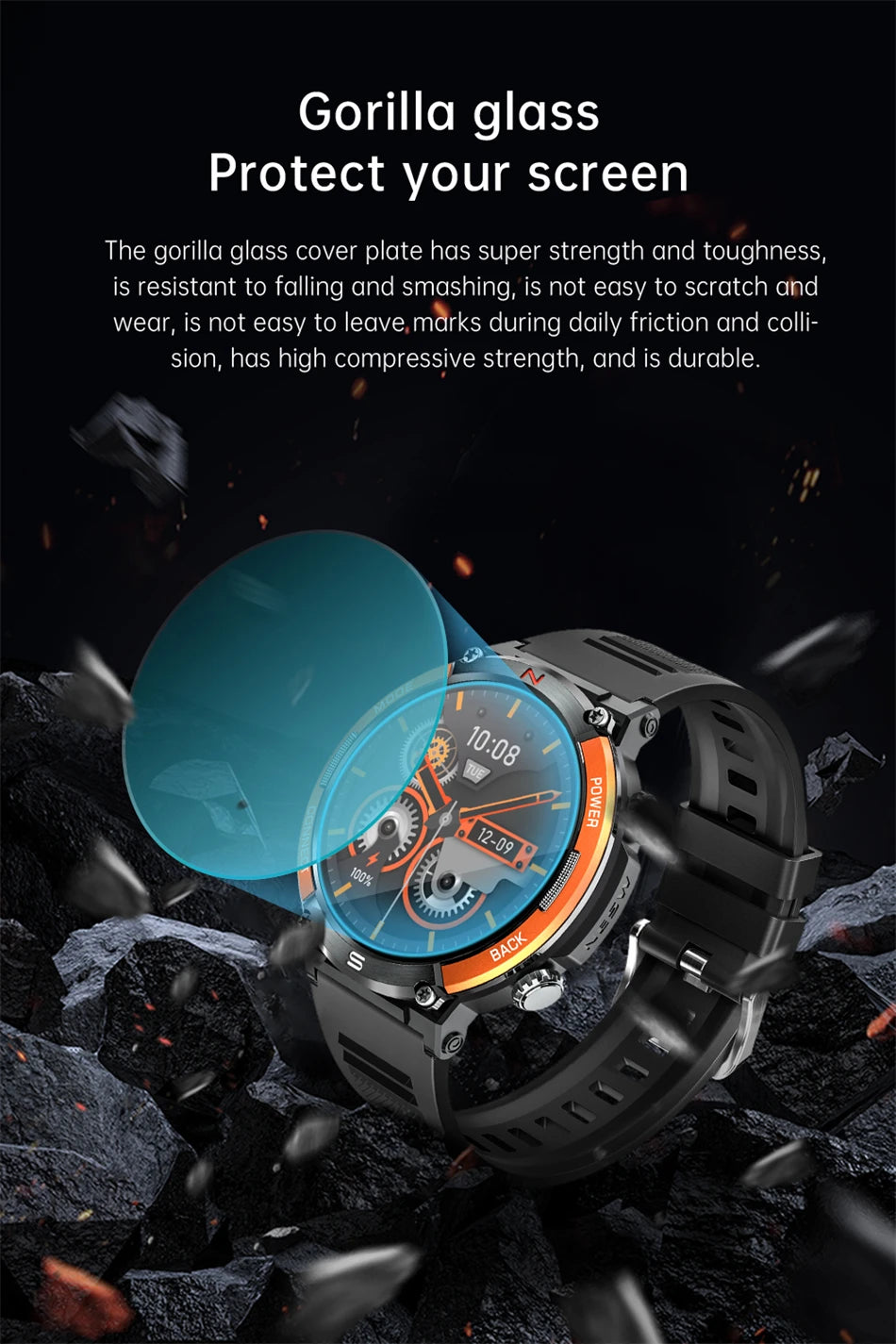 LIGE 2024 Compass Outdoor Sports Military Smart Watches IP68 Waterproof Bluetooth Call Men Smartwatch Health Monitoring Bracelet