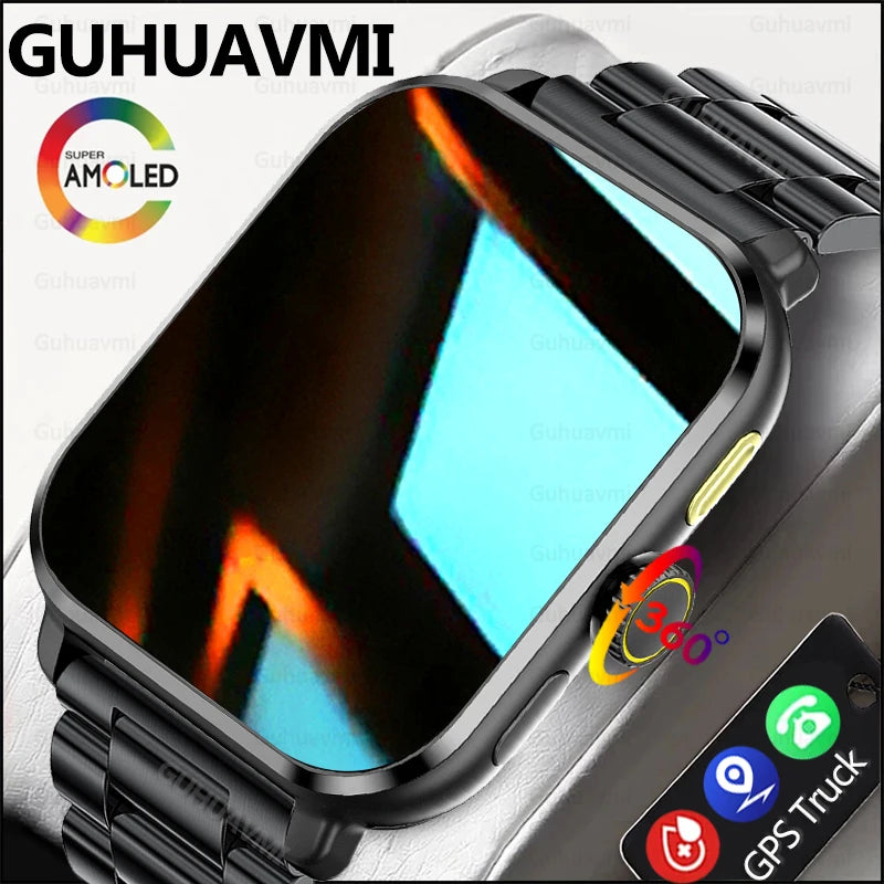 For IOS Smart Watch Men Women GPS Tracker AMOLED 360*360 HD Screen Blood Glucose Sports SmartWatch 2024 New Bluetooth Call Watch