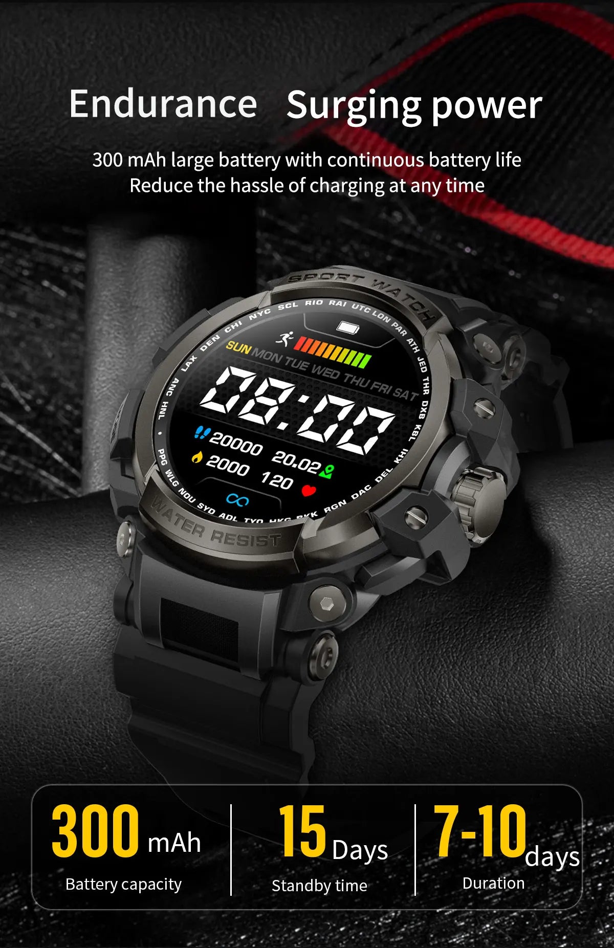 Smart Watch 2024 Android IOS For Man IP68 Waterproof Smartwatch Blood Oxygen Heart Rate Bluetooth Voice Call More Sport Modes