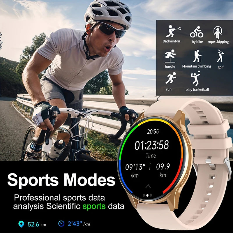 Smart Watch 2024 Women Men Round AMOLED Display Fashion Custom Watch Faces Smarthwhatch Gift Bluetooth Sports Fitness Watches