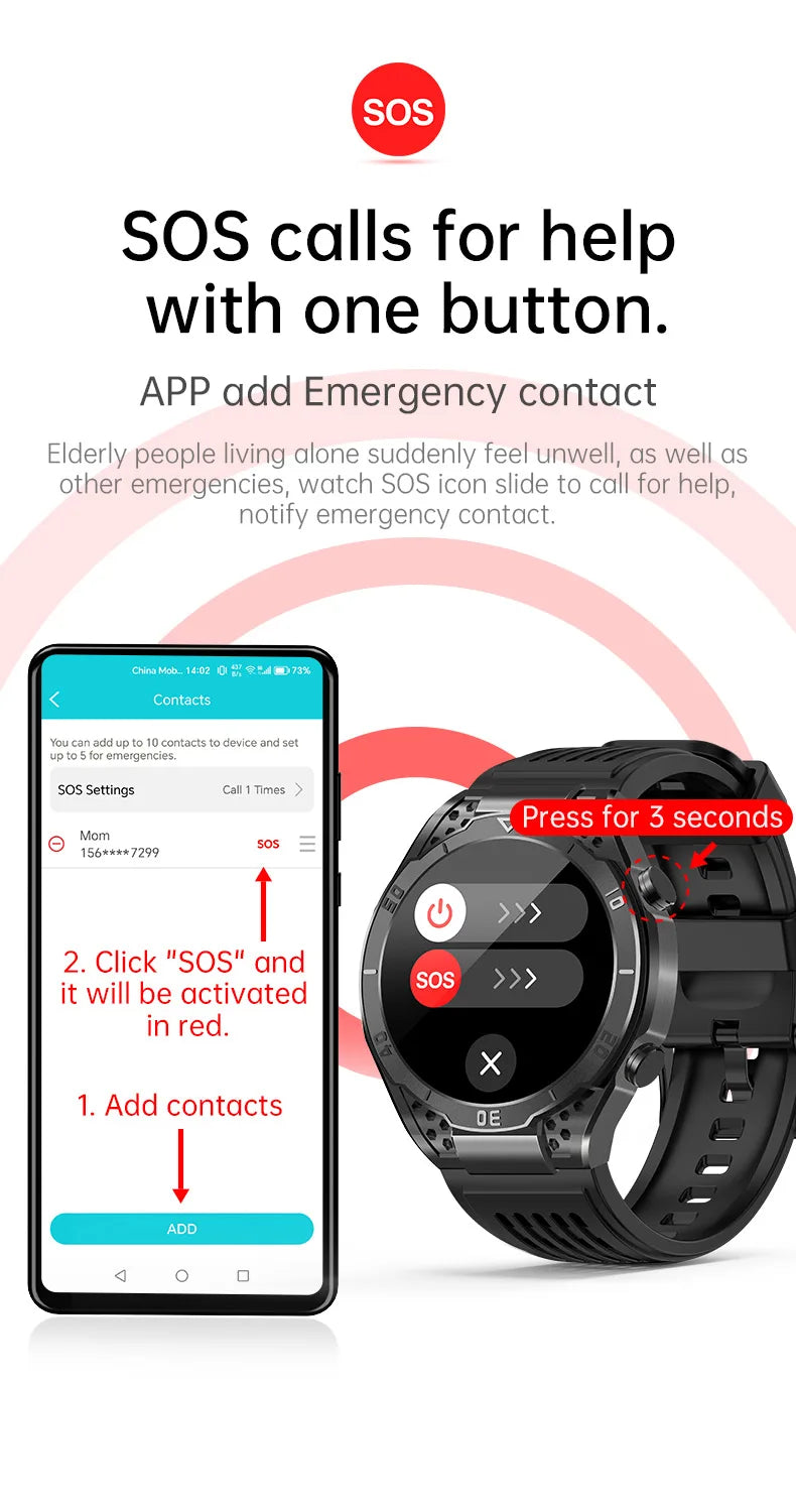 2024 New VE33 PRO Smartwatch AMOLED Bluetooth Call Heart Rate Detection SOS Emergency Call Voice Assistant Men Woman Smartwatch