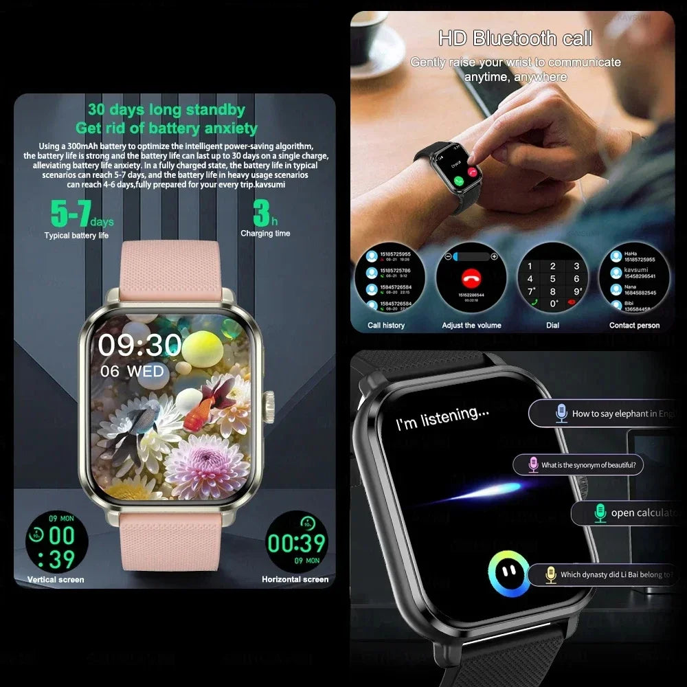 2024 New Original Watch 9 Series AMOLED HD Screen Smart Watch Men GPS Sports Tracker Bluetooth Call Blood Sugar smartwatch Women