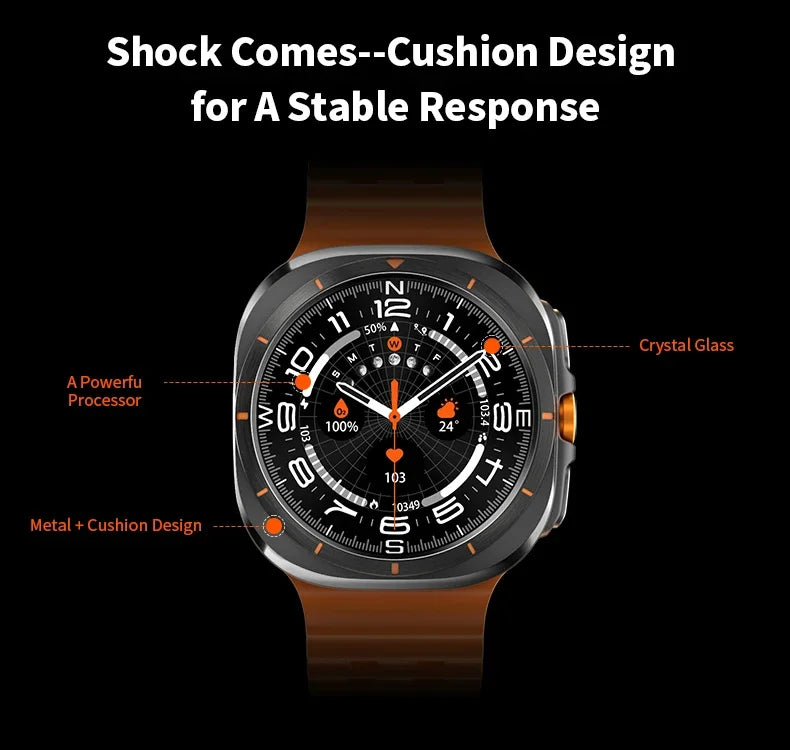 2024 New Watch 7 Ultra 47mm Smart Watch IP68 Waterproof Bluetooth Call Compass Smartwatch for Men Women 1.43" AMOLED Screen SpO2