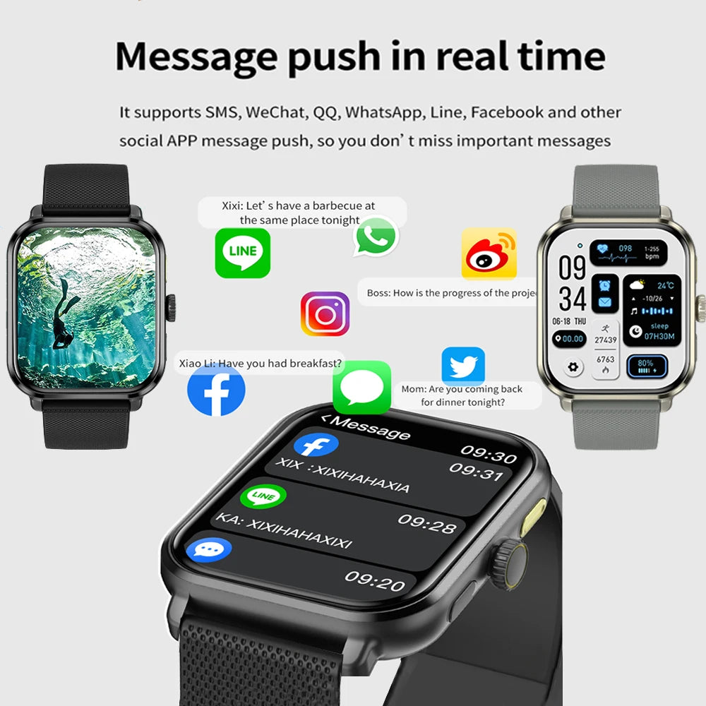 2024 New For Android GPS Track 6 AMOLED Smart Watch Men Blood Sugar Bluetooth Call NFC Sport Tracker Waterproof Women Smartwatch