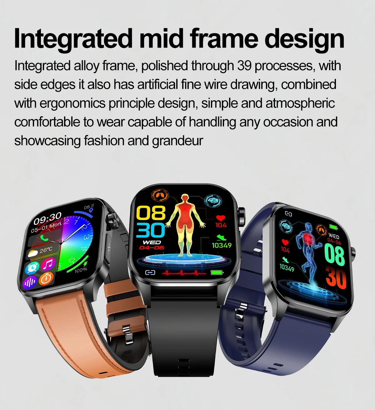 2024 New Ecg Smart Watch Men AMOLED Watches Heart Rate Blood sugar Lipids Uric Acid Women Health Tracker Call SmartWatch Ledies