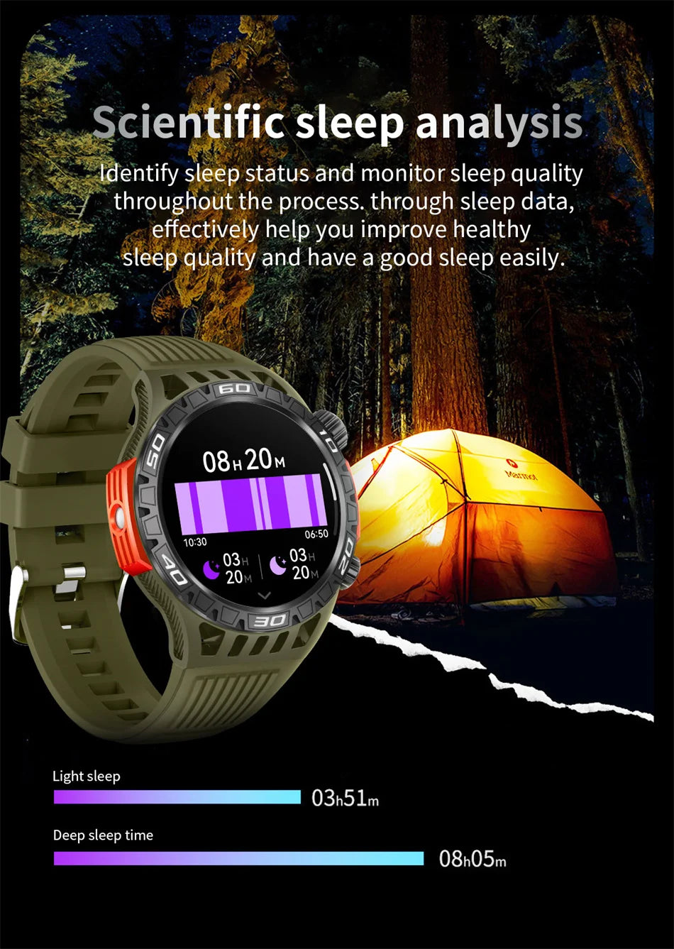 2024 Outdoor Military Men Smart Watch Compass Bluetooth Call 1.46 inch 360*360 HD Screen With LED Flashlight Sports SmartWatch