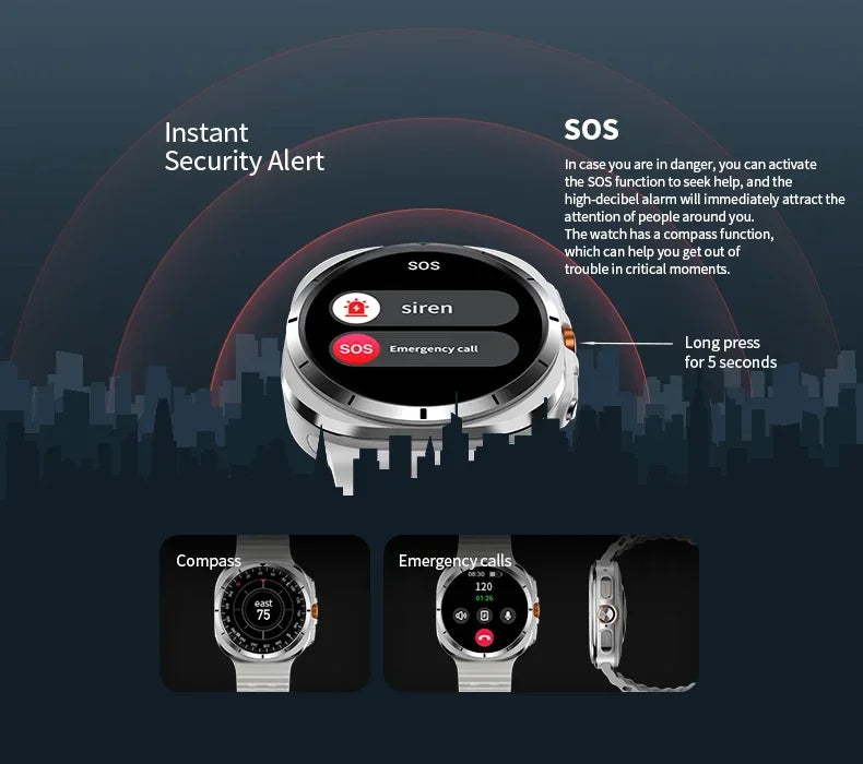 2024 New Original for Galaxy Watch 7 Ultra Men Activity Tracker AMOLED Screen Always Display Waterproof Blood Glucose smartwatch