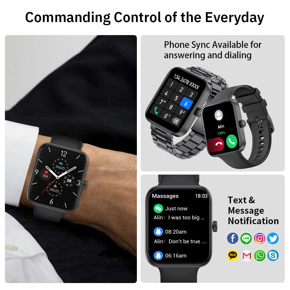 LIGE Smart Watch Men 2024 Bluetooth Calling IP67 Waterproof Sport Fitness Tracker Music Control Women Smartwatch For Android IOS