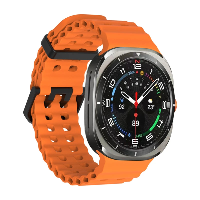 1:1 Marine Band For Samsung Galaxy Watch Ultra 47mm NO Gaps Sports Silicone Strap For Samsung Watch 7 Ultra 47mm Bracelet Correa