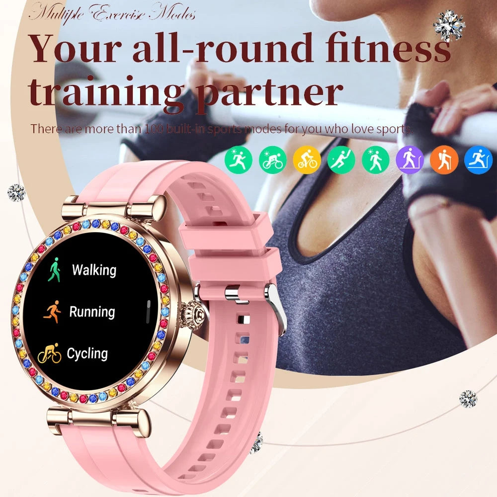 ChiBear Rosegold Smart Watch For Lady Bluetooth Call 100+Sports Mode Fitness Women Smartwatch DIY Dials For IOS Android 2024 NEW