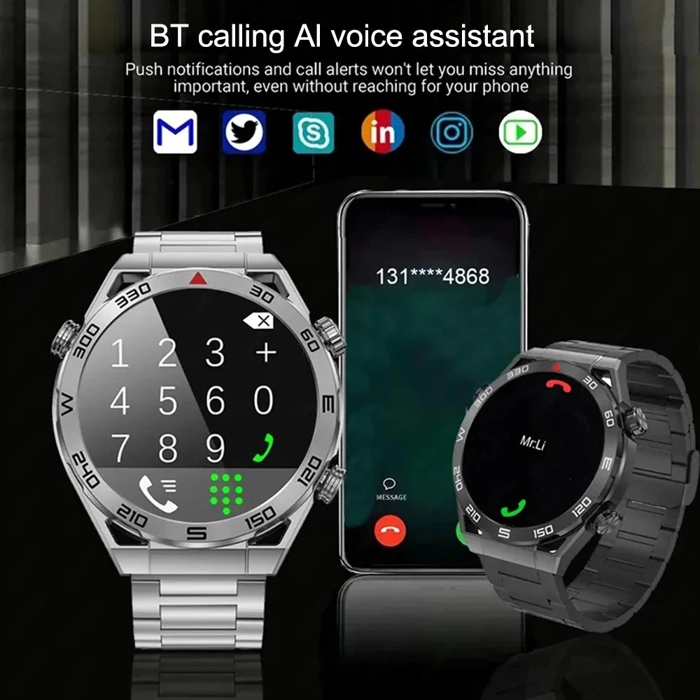 2024 New Smart Watch Men GPS Tracker AMOLED 454*454 HD Screen Heart Rate Smart Watch Bluetooth Call HD Full Touch SmartWatch