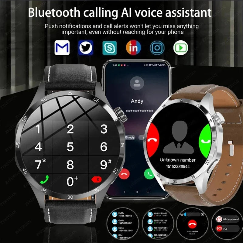 For Huawei GT4 Pro GPS Smart Watch Men AMOLED HD Screen Heart Rate Blood Sugar Waterproof NFC Bluetooth Call Smartwatch 2024 New