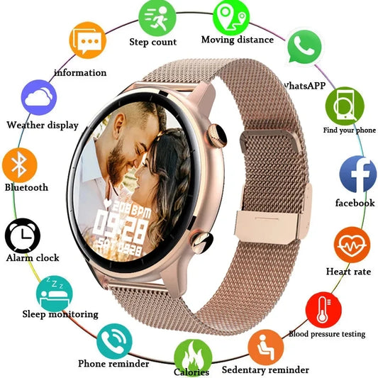 2022 New Woman Smart Watch With Make Calls Men Women Smartwatch Blood Pressure Sports Fitness Tracke For Android Samsung Apple