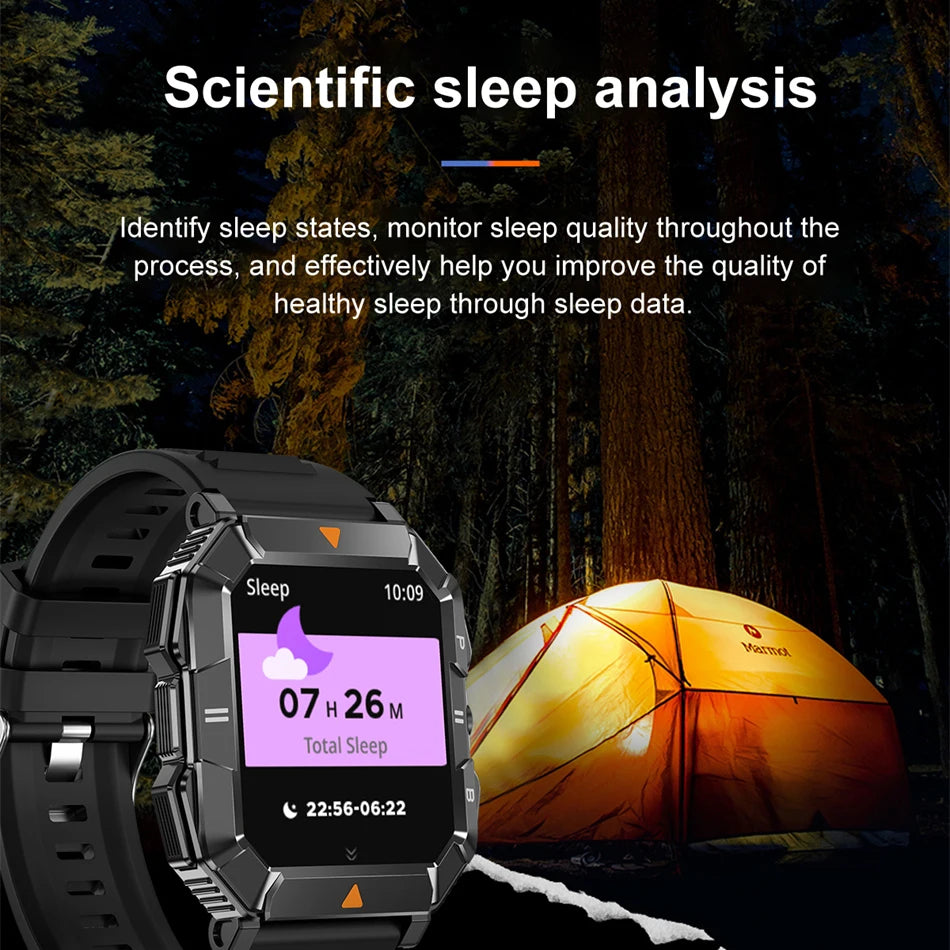 2024 New GPS Track Smartwatch Men Outdoor LED Light 1.83 Inch Screen Waterproof Heart Rate Fitness Bluetooth Call Smart Watch