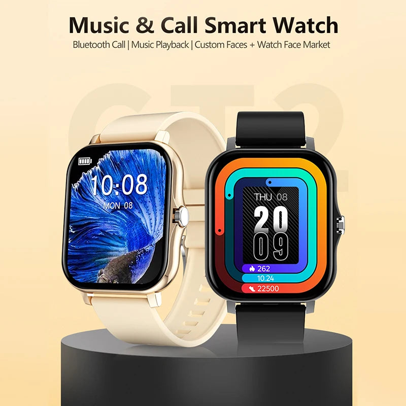 2024 CT2 Men Smart Watch Fitness Clock Sport Heart Rate Monitor Smartwatch Bluetooth Phone Call Music Playback Watches for Women