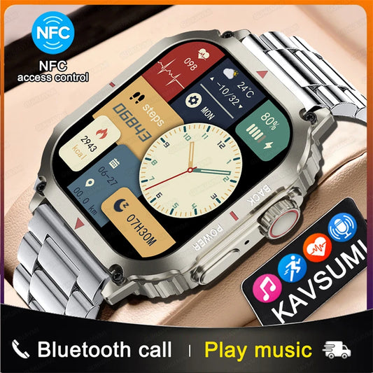 Smart Watch Men NFC GPS Tracker 330*385 HD Screen Blood Sugar Bluetooth Call Watch 9 pro Music Player Women SmartWatch 2024 New